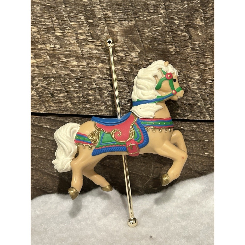 Vtg AVON Carousel Christmas Ornament Ornament "Gallant Steed" Horse